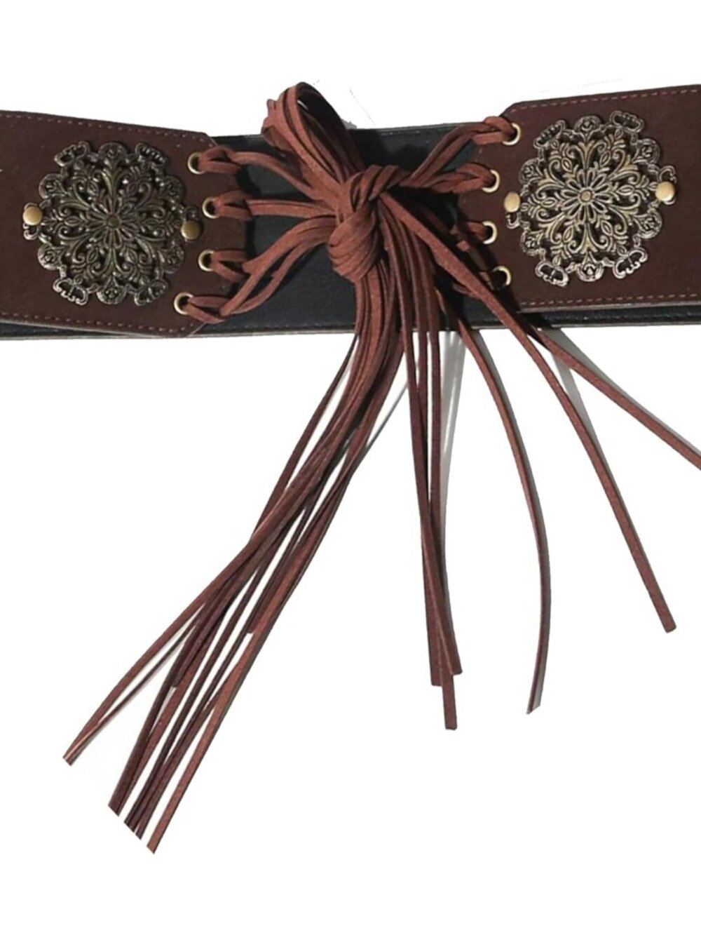 Women's Vintage Disc Renaissance-Corset-Belt 3.15" W Western Suede-Cinch-Belts w - Picture 2 of 8